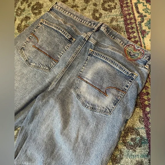 AEO Strigid Baggy Flare, Pride Edition with Colorful Detailing - Size 10 - Picture 6 of 8